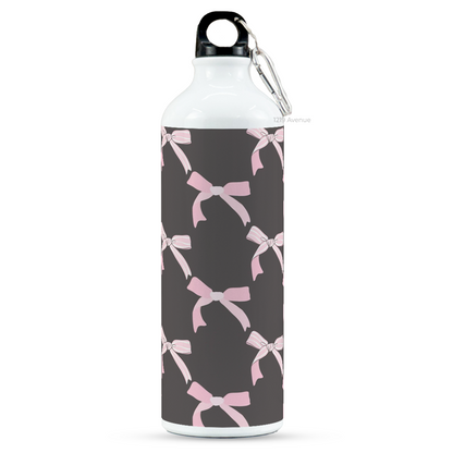 750ml Printed Hooked-Up Water Bottle | Black-Bow Beauty Print | For Kids, School, Sports | Sipper Bottle with Carry Hook, Durable & Stylish