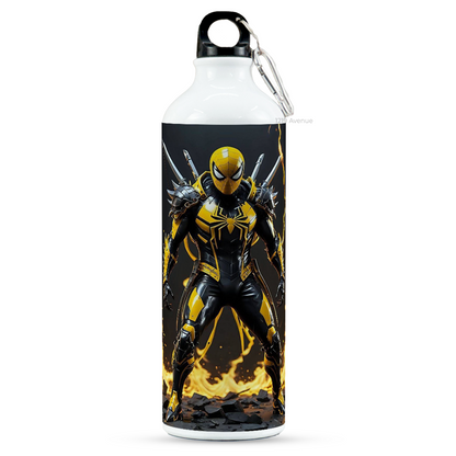 750ml Printed Hooked-Up Water Bottle |Iron Spider-Man Print | For Kids, School, Sports | Sipper Bottle with Carry Hook, Durable & Stylish