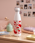 Aarkeo Double Walled Stainless Steel Water Bottle 550ml | Cherry Cottage Print | Insulated Leakproof Hot & Cold Bottle for Office, Gym & Travel 1219 Avenue
