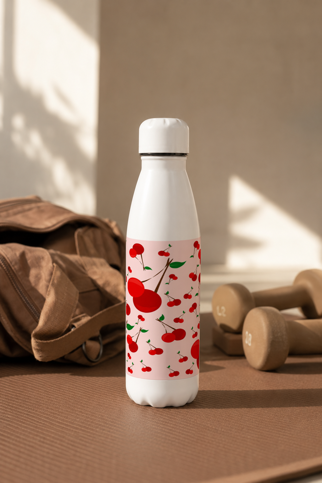 Aarkeo Double Walled Stainless Steel Water Bottle 550ml | Cherry Orchard Dreams Print | Insulated Leakproof Hot & Cold Bottle for Office, Gym & Travel 1219 Avenue