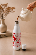 Aarkeo Double Walled Stainless Steel Water Bottle 550ml | Cherry Orchard Dreams Print | Insulated Leakproof Hot & Cold Bottle for Office, Gym & Travel 1219 Avenue