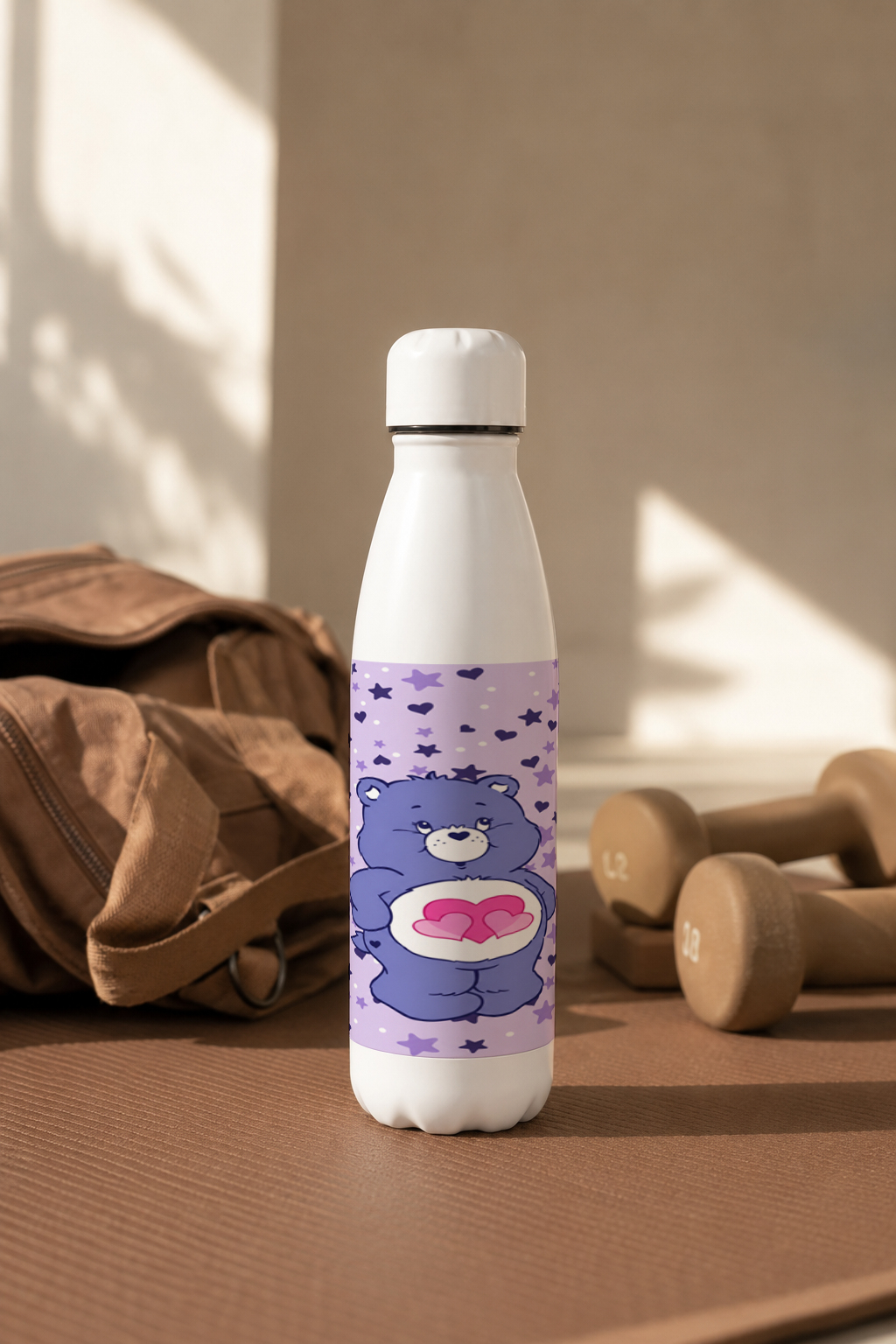 Aarkeo Double Walled Stainless Steel Water Bottle 550ml | Dreamy Teddy Hearts Print | Insulated Leakproof Hot & Cold Bottle for Office, Gym & Travel 1219 Avenue