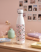 Aarkeo Double Walled Stainless Steel Water Bottle 550ml | Hello Kitty Strawberry Seamless Print | Insulated Leakproof Hot & Cold Bottle for Office, Gym & Travel 1219 Avenue