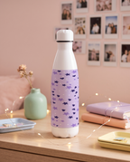 Aarkeo Double Walled Stainless Steel Water Bottle 550ml | Lilac Love Print | Insulated Leakproof Hot & Cold Bottle for Office, Gym & Travel 1219 Avenue