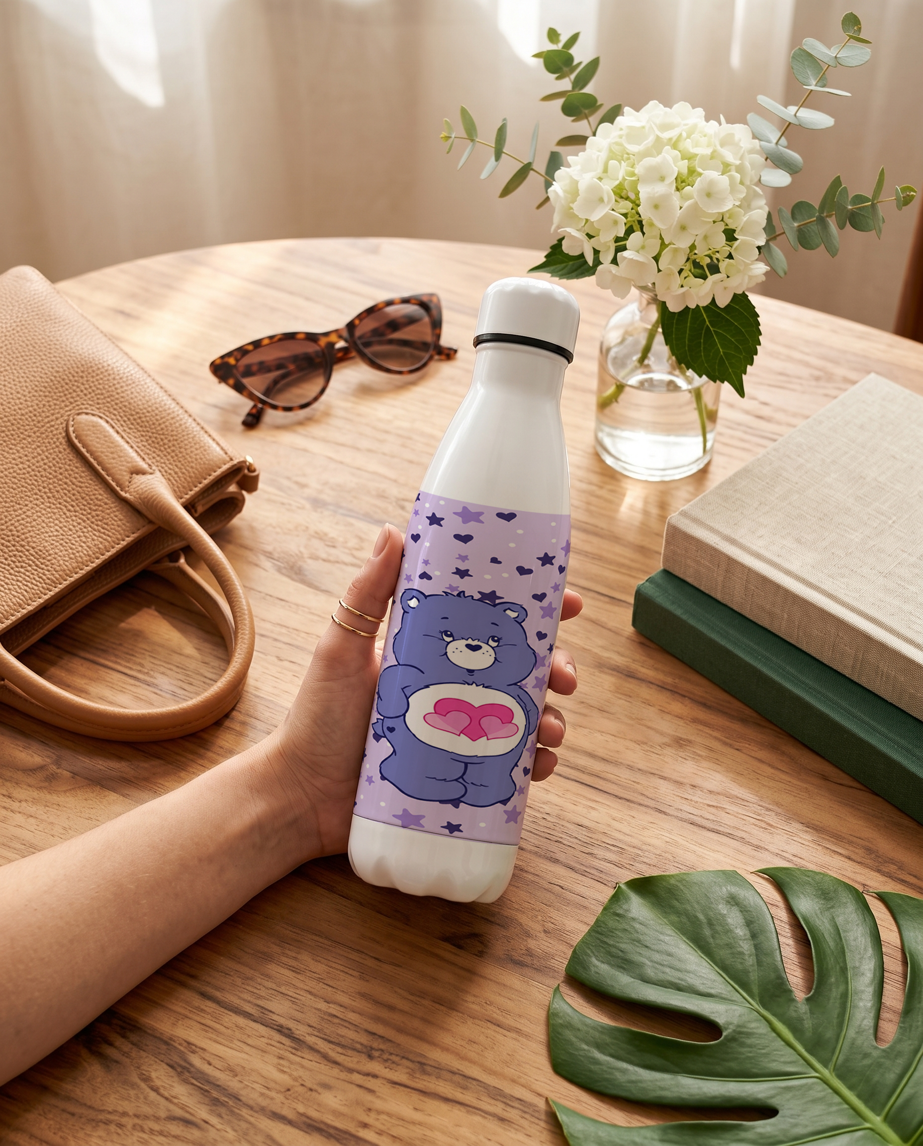 Aarkeo Double Walled Stainless Steel Water Bottle 550ml | Lilac Love Print | Insulated Leakproof Hot & Cold Bottle for Office, Gym & Travel 1219 Avenue