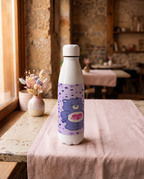 Aarkeo Double Walled Stainless Steel Water Bottle 550ml | Lilac Love Print | Insulated Leakproof Hot & Cold Bottle for Office, Gym & Travel 1219 Avenue