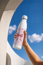 Aarkeo Double Walled Stainless Steel Water Bottle 550ml | Lovely Ribbon Charm Print | Insulated Leakproof Hot & Cold Bottle for Office, Gym & Travel 1219 Avenue
