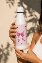 Aarkeo Double Walled Stainless Steel Water Bottle 550ml | Lovely Ribbon Charm Print | Insulated Leakproof Hot & Cold Bottle for Office, Gym & Travel 1219 Avenue