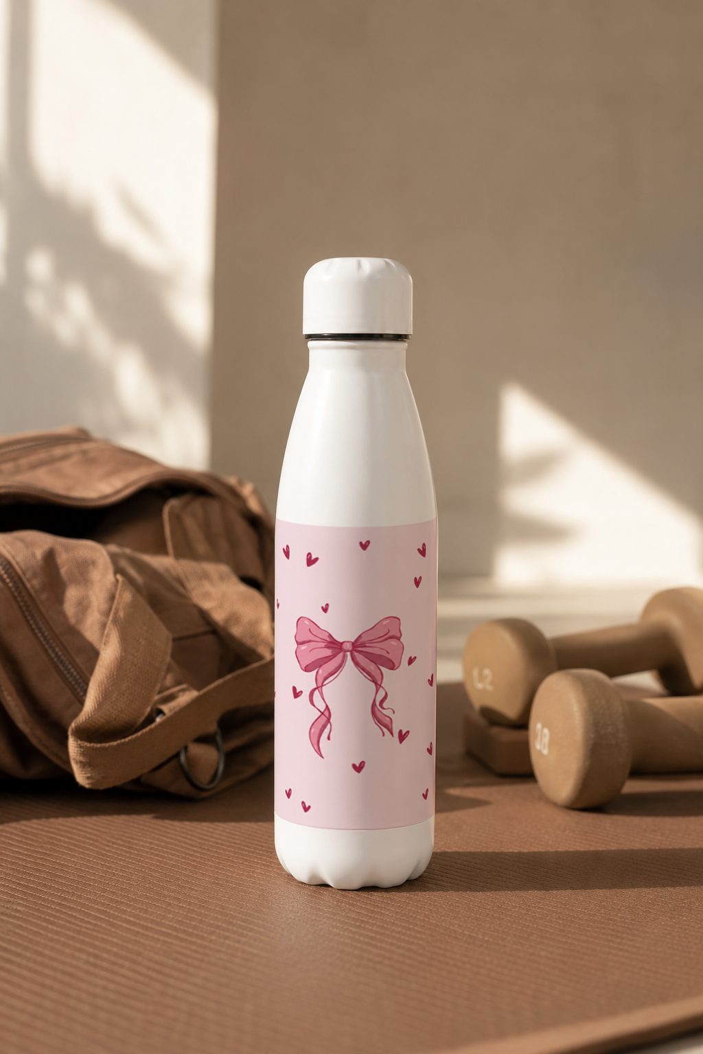 Aarkeo Double Walled Stainless Steel Water Bottle 550ml | Lovely Ribbon Charm Print | Insulated Leakproof Hot & Cold Bottle for Office, Gym & Travel 1219 Avenue