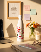 Aarkeo Double Walled Stainless Steel Water Bottle 550ml | Luma Bloom Print | Insulated Leakproof Hot & Cold Bottle for Office, Gym & Travel 1219 Avenue