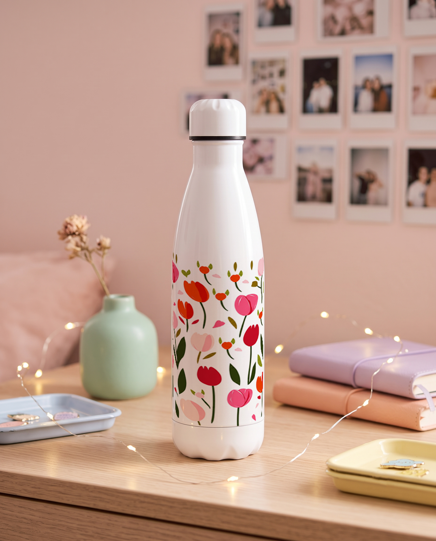 Aarkeo Double Walled Stainless Steel Water Bottle 550ml | Luma Bloom Print | Insulated Leakproof Hot & Cold Bottle for Office, Gym & Travel 1219 Avenue
