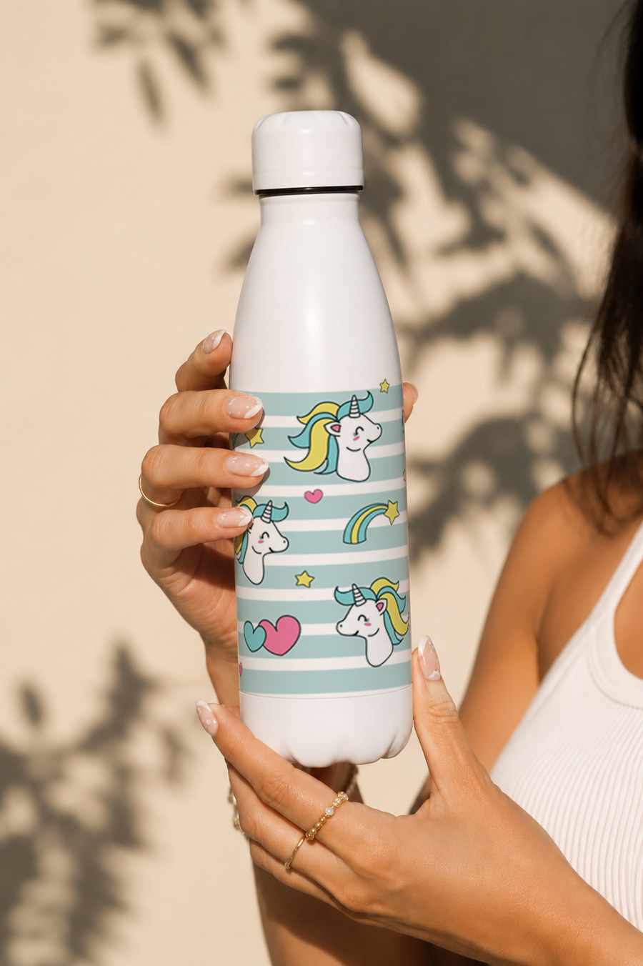 Aarkeo Double Walled Stainless Steel Water Bottle 550ml | Magic Mane Unicorn Print | Insulated Leakproof Hot & Cold Bottle for Office, Gym & Travel