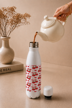 Aarkeo Double Walled Stainless Steel Water Bottle 550ml | Strawberry Sweetheart Print | Insulated Leakproof Hot & Cold Bottle for Office, Gym & Travel 1219 Avenue