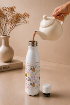 Aarkeo Double Walled Stainless Steel Water Bottle 550ml | Woodland Friends Party Print | Insulated Leakproof Hot & Cold Bottle for Office, Gym & Travel 1219 Avenue