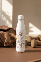 Aarkeo Double Walled Stainless Steel Water Bottle 550ml | Woodland Friends Party Print | Insulated Leakproof Hot & Cold Bottle for Office, Gym & Travel 1219 Avenue