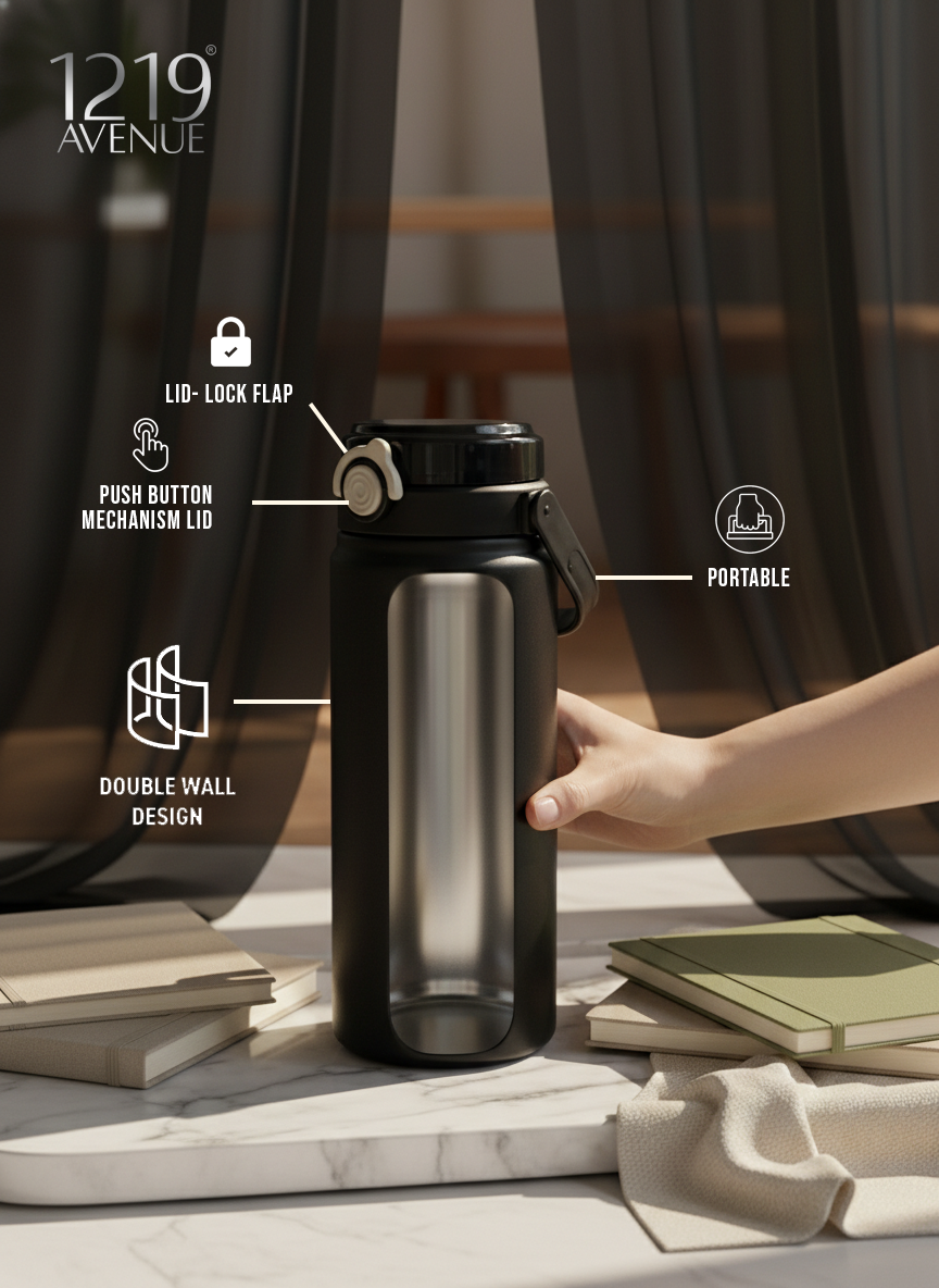 Avenue Hydrator Tumbler 1.2 ltr | 100% Leak-Proof | Double Walled Insulated Hot & Cold 18+ Hrs | 1200 ML 1219 Avenue