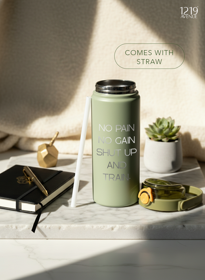 Avenue Hydrator Tumbler 1.2 ltr | 100% Leak-Proof | No Pain No Gain |Double Walled Insulated Hot & Cold 18+ Hrs | 1200 ML 1219 Avenue