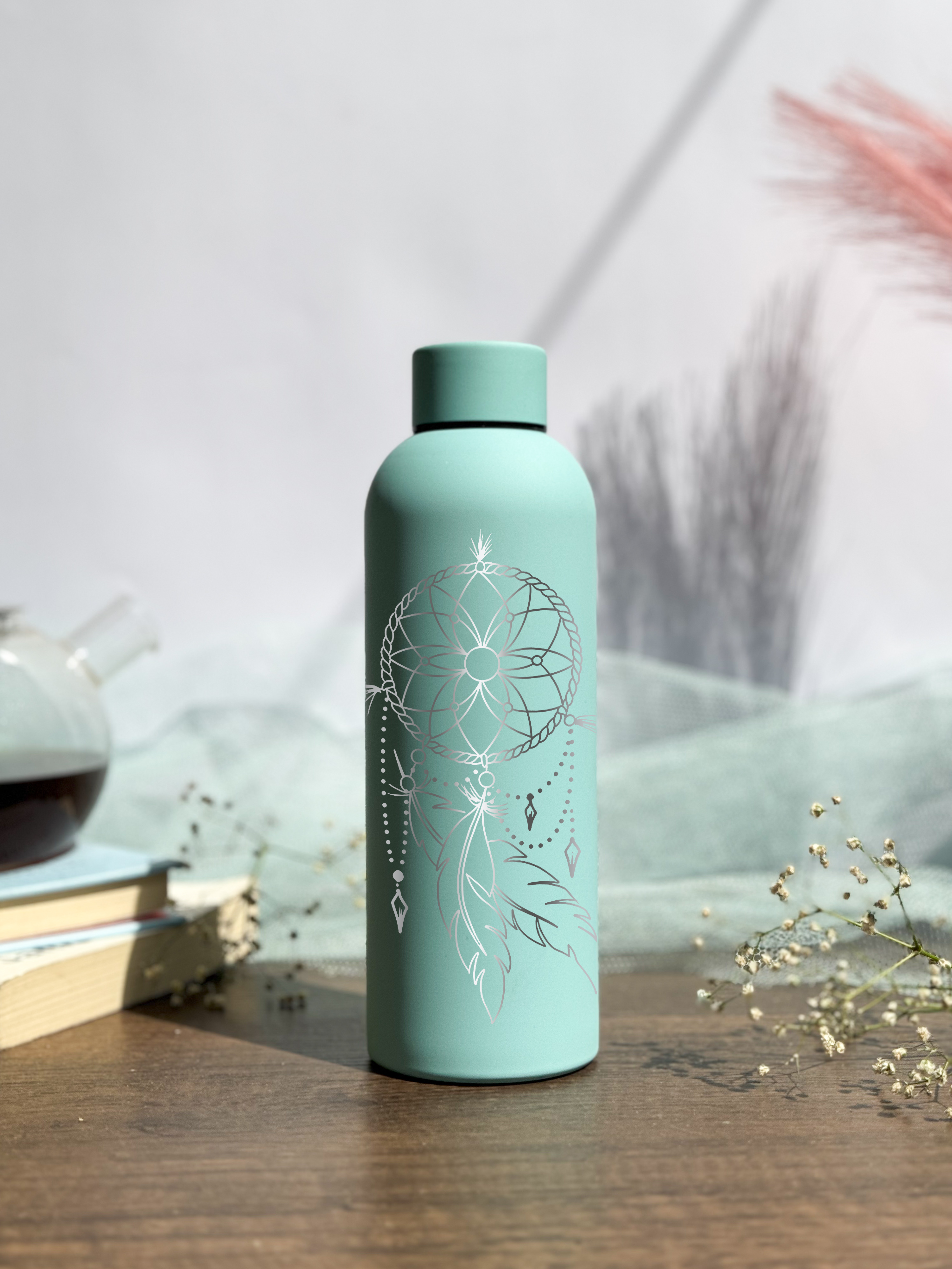 Bae-Sic Bottles 500 ML |Dreamcatcher Print | Double Walled Hot And Cold Bottles 1219 Avenue India