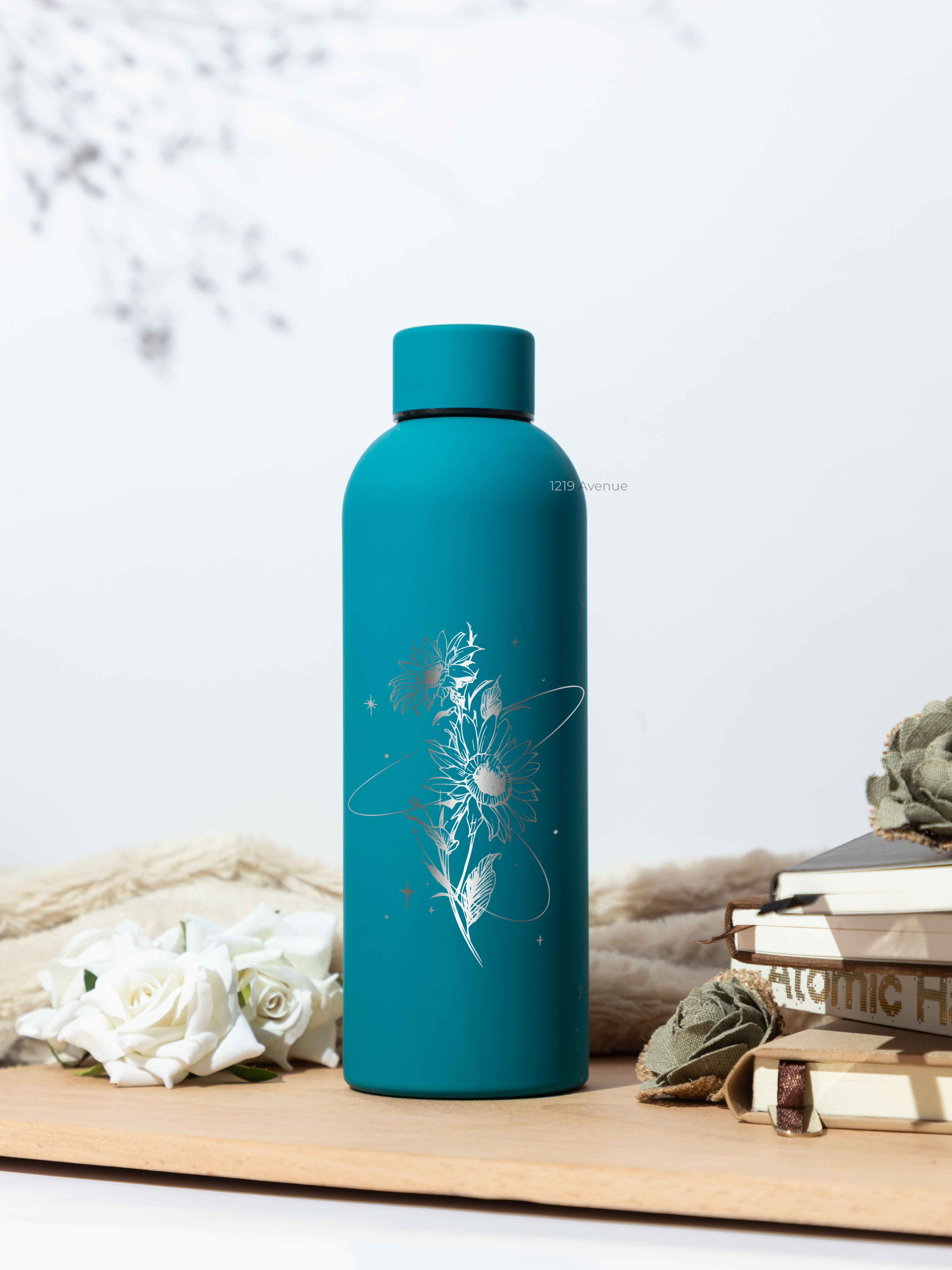 Bae-Sic Bottles 500 ML |Sunflower Universe Print | Double Walled Hot And Cold Bottles 1219 Avenue India