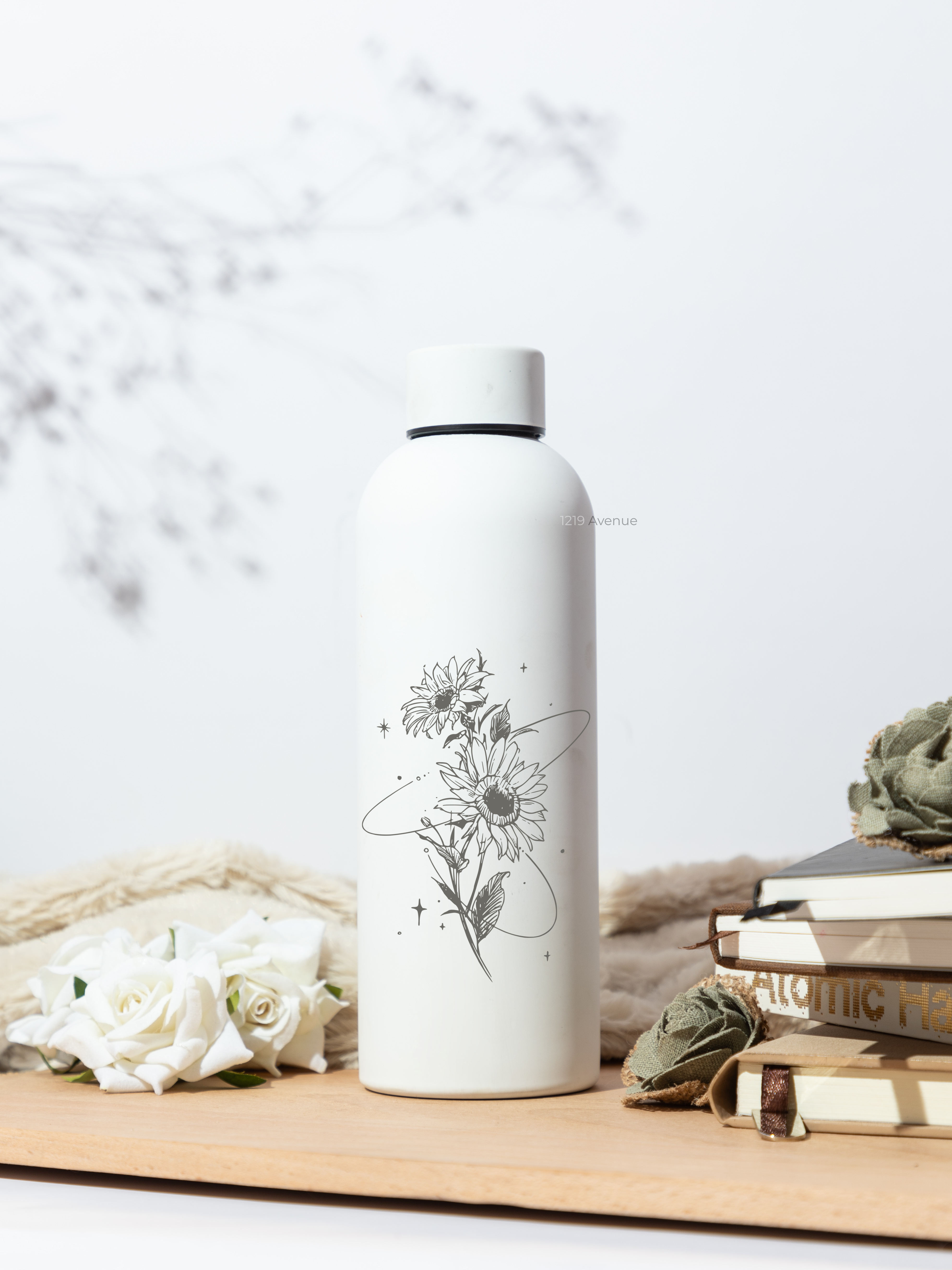 Bae-Sic Bottles 500 ML |Sunflower Universe Print | Double Walled Hot And Cold Bottles 1219 Avenue India