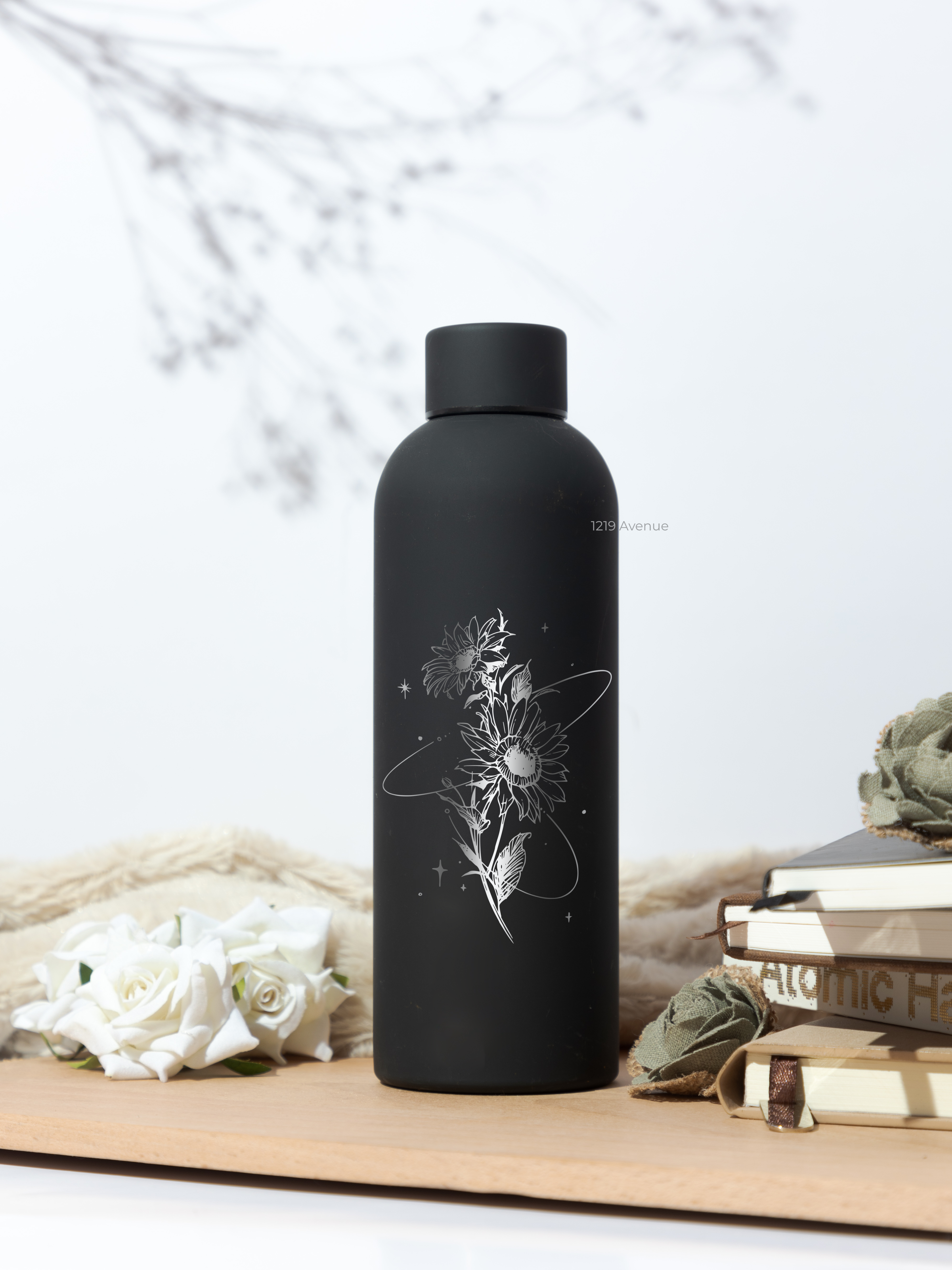 Bae-Sic Bottles 500 ML |Sunflower Universe Print | Double Walled Hot And Cold Bottles
