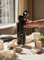 Personalized Elora Flip Top Lock Insulated Bottle – 750ml & 1000ml | 12hrs+ Hot & Cold | Premium Gifting | 3 Stunning Colors| 1 litre bottles