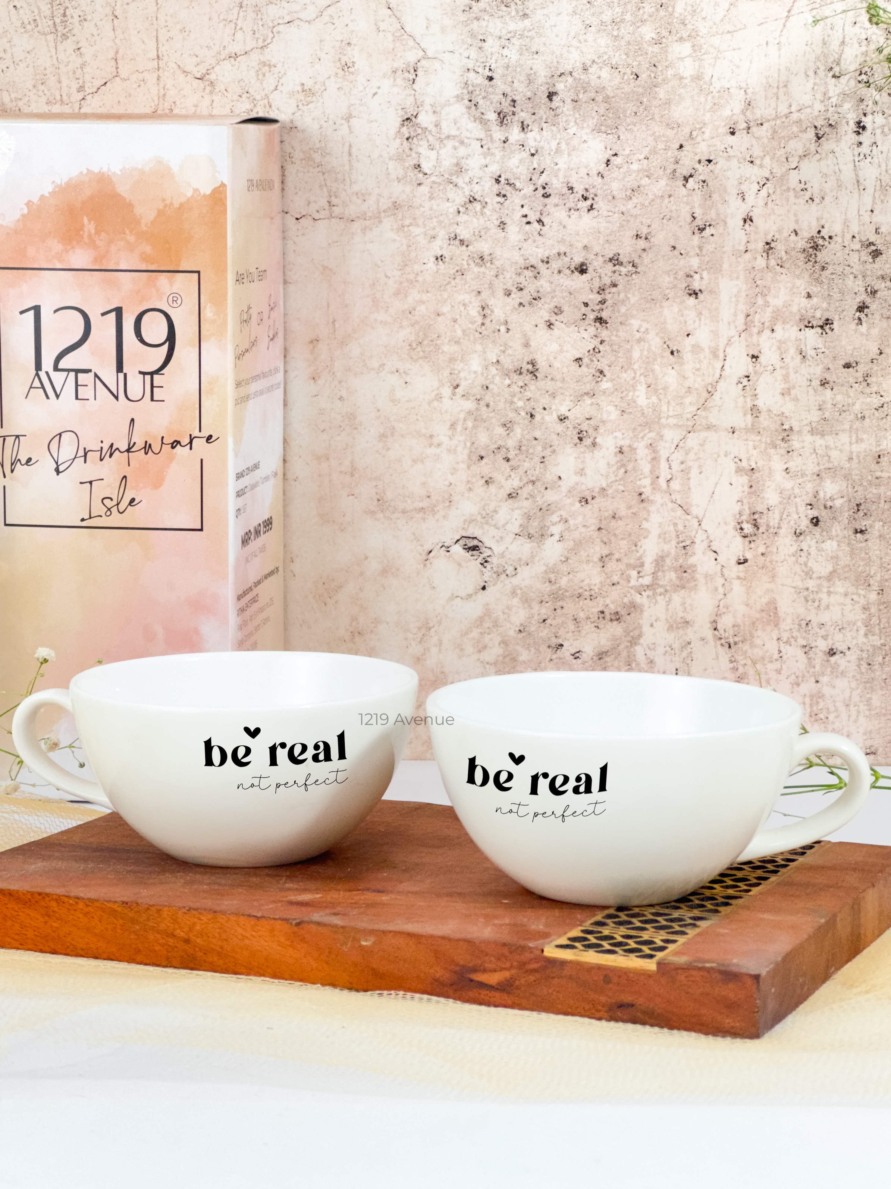 Brawny Ceramic Cups | 250ml |Be Real Permanent Print | Premium Ceramic Mugs 1219 Avenue