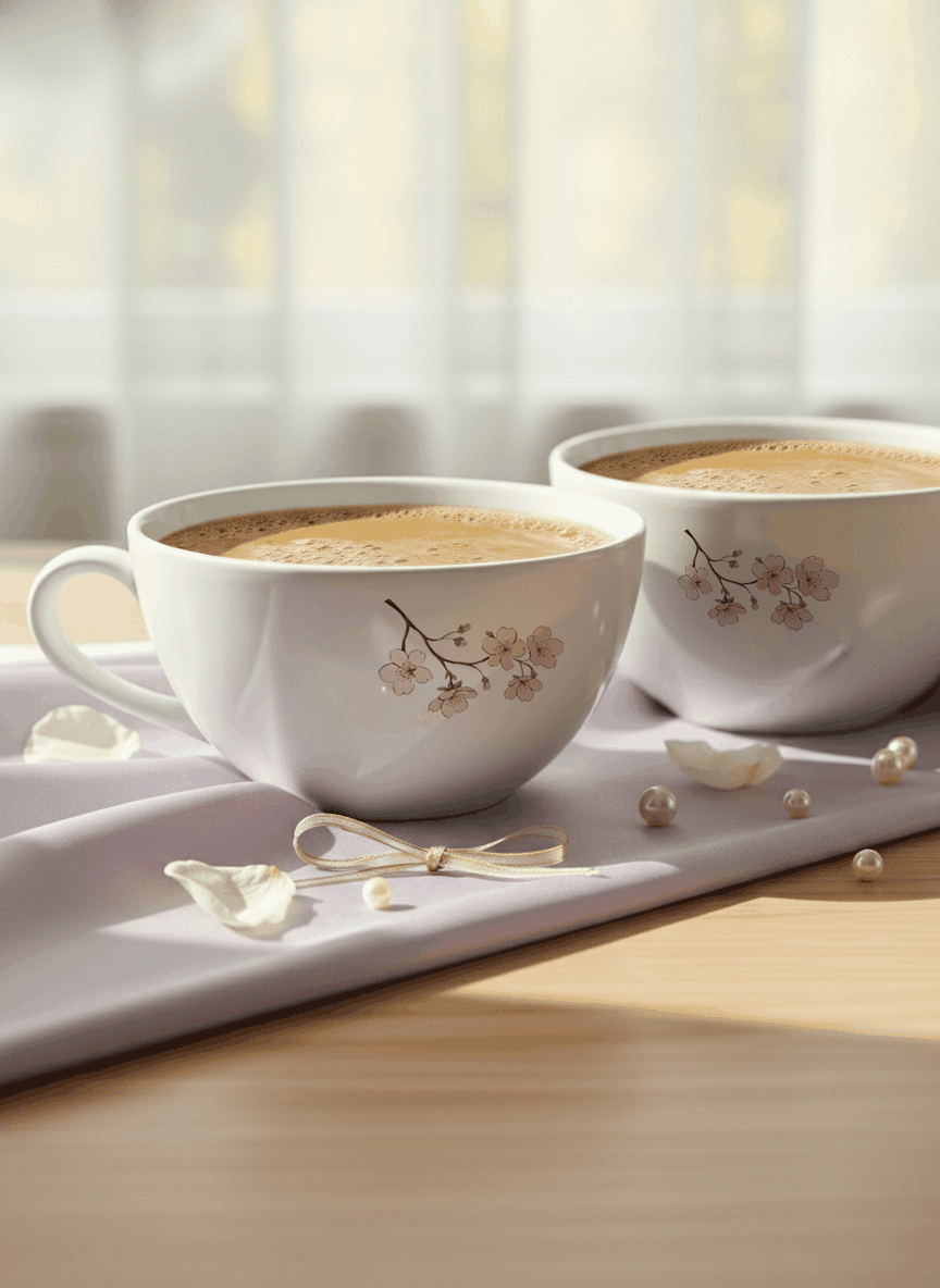 Brawny Ceramic Cups | 250ml |Floral Peace Permanent Print | Premium Ceramic Mugs 1219 Avenue