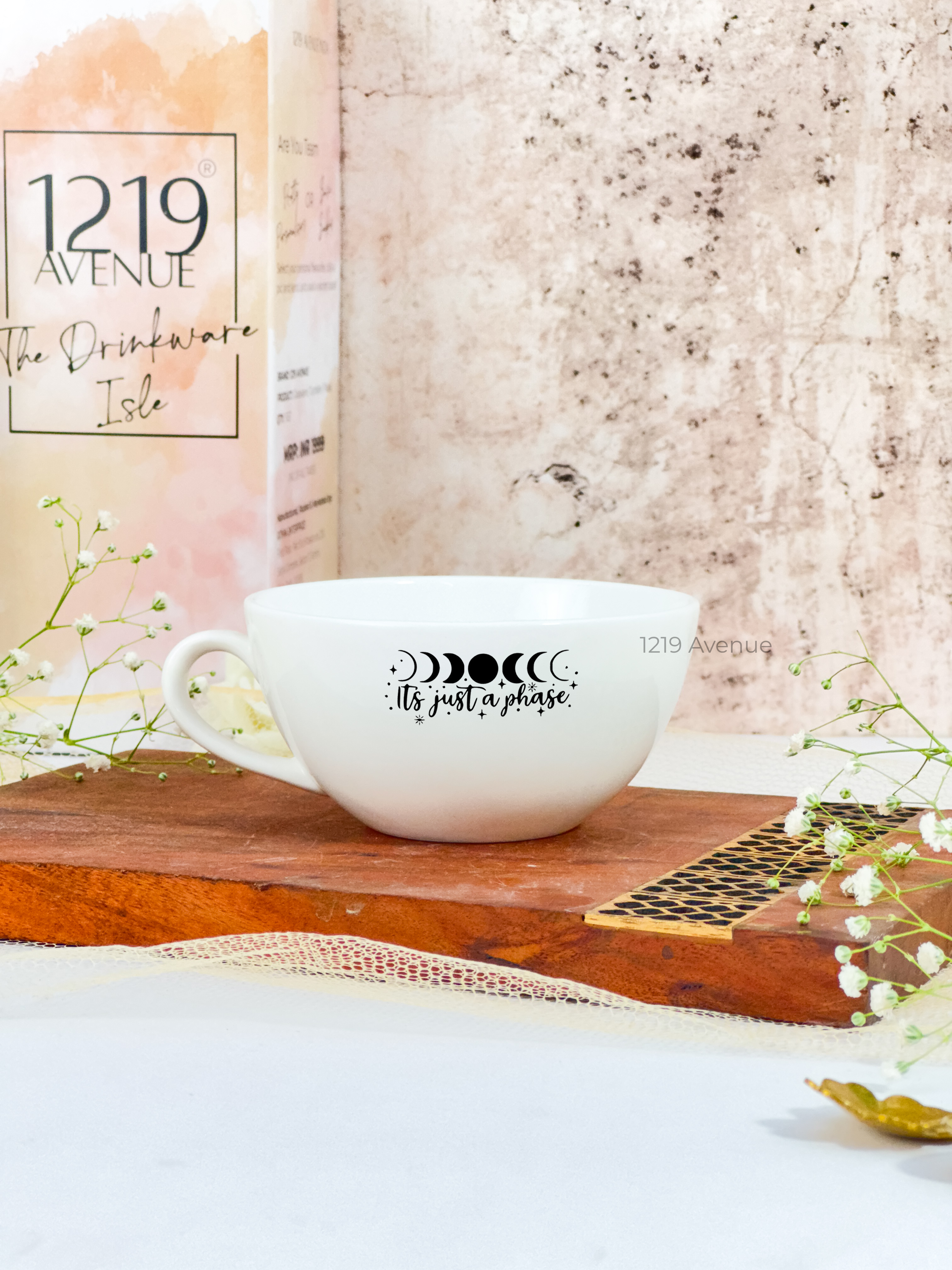 Brawny Ceramic Cups | 250ml |Just a Phase Permanent Print | Premium Ceramic Mugs 1219 Avenue