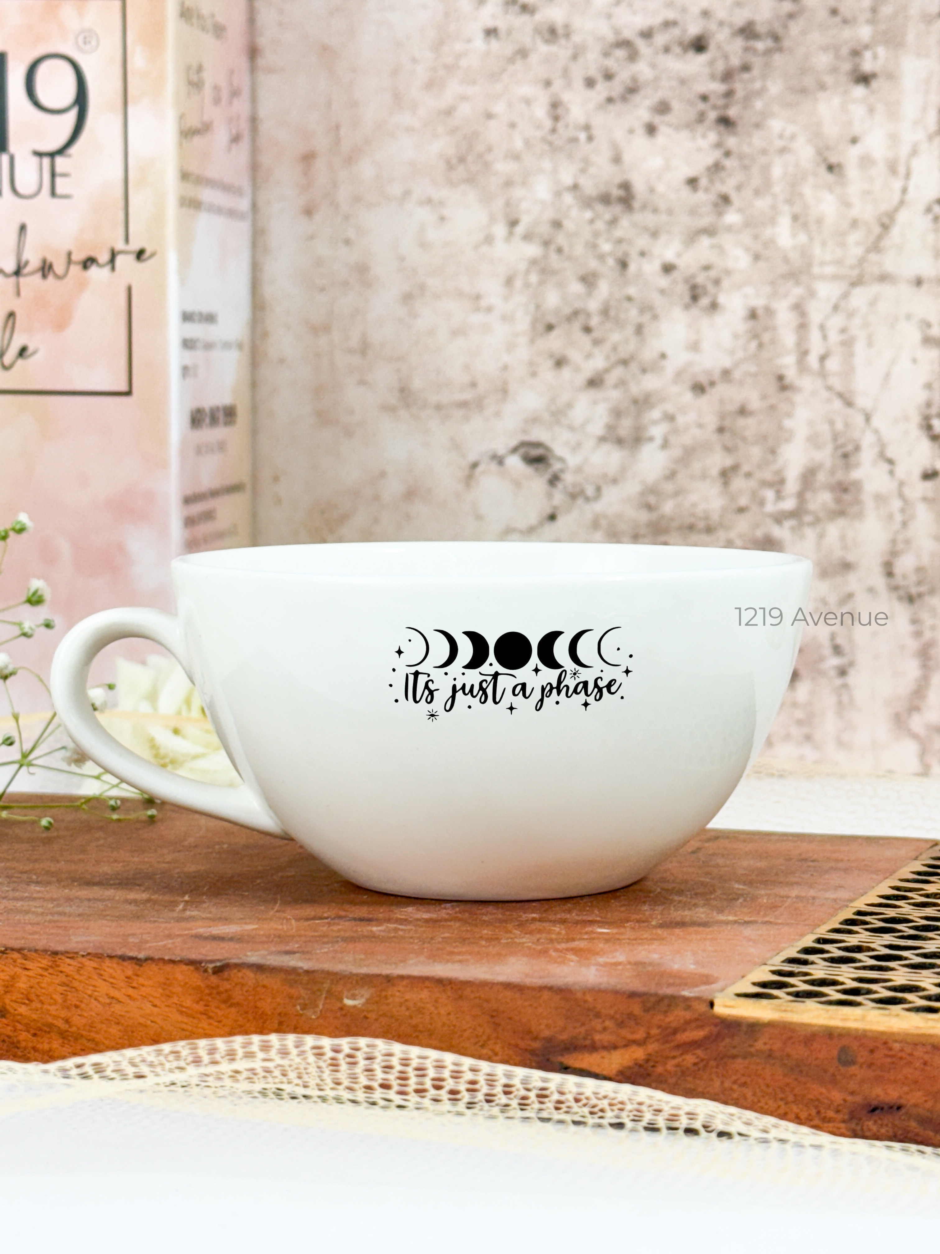 Brawny Ceramic Cups | 250ml |Just a Phase Permanent Print | Premium Ceramic Mugs 1219 Avenue