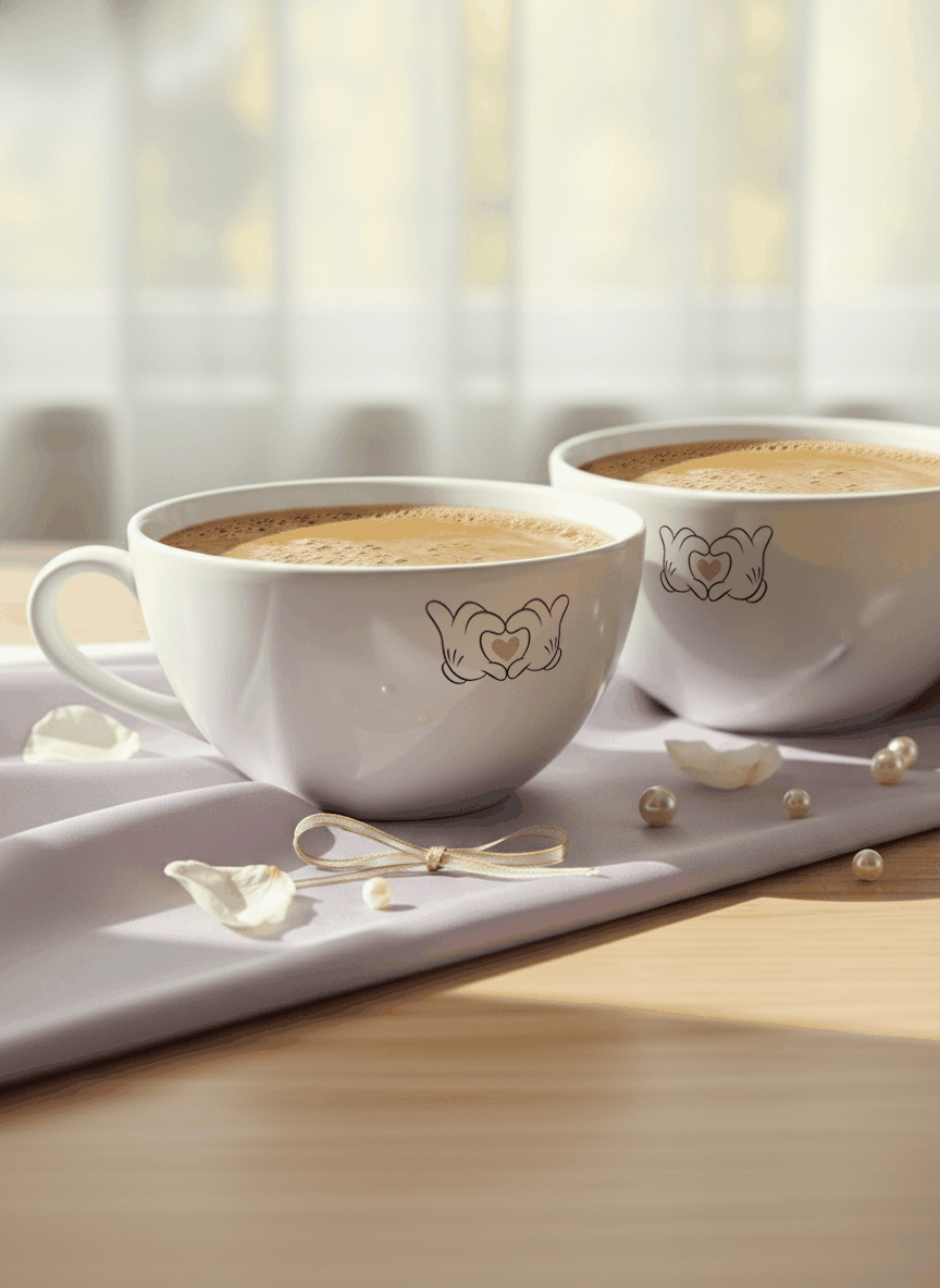 Brawny Ceramic Cups | 250ml |Mickey love Permanent Print | Premium Ceramic Mugs 1219 Avenue