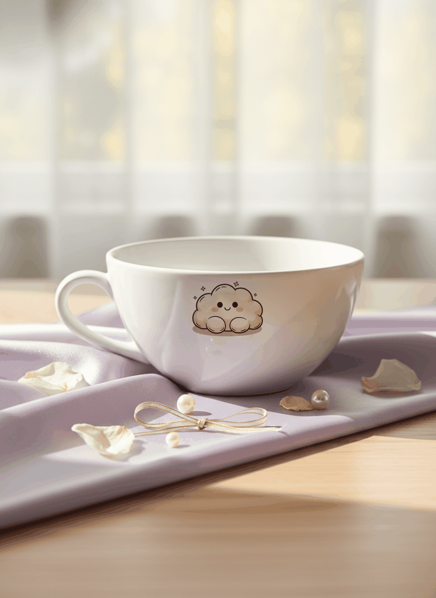 Brawny Ceramic Cups | 250ml |Pookie Cloud Permanent Print | Premium Ceramic Mugs 1219 Avenue