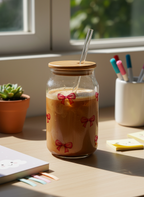 Can Shaped Sipper 500ml| Bows All Over|Tumbler with lid and straw 1219 Avenue India