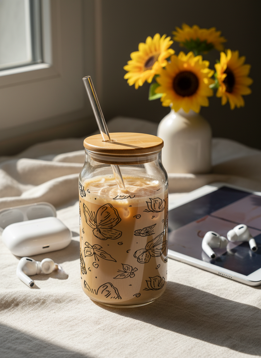 Can Shaped Sipper 500ml| Butterfly Whisper| Tumbler with lid and straw 1219 Avenue India