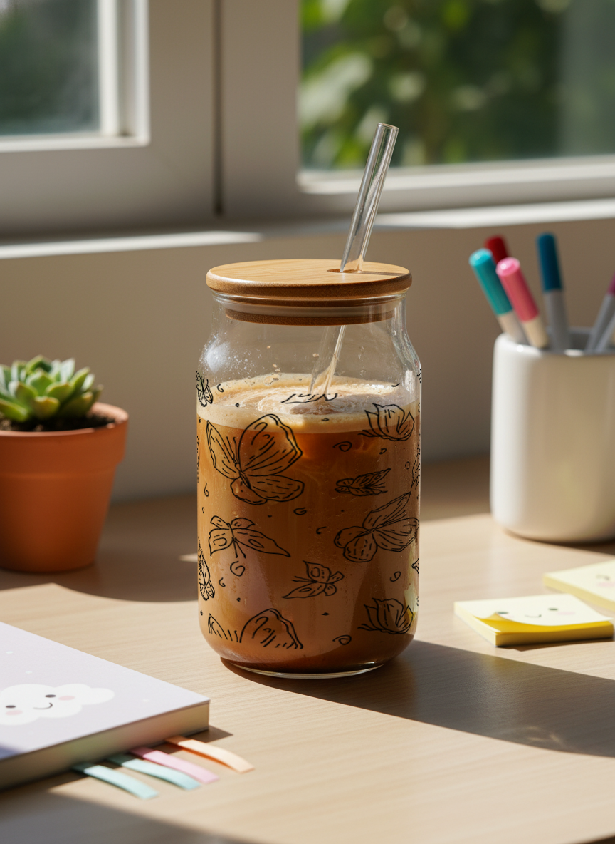 Can Shaped Sipper 500ml| Butterfly Whisper| Tumbler with lid and straw 1219 Avenue India