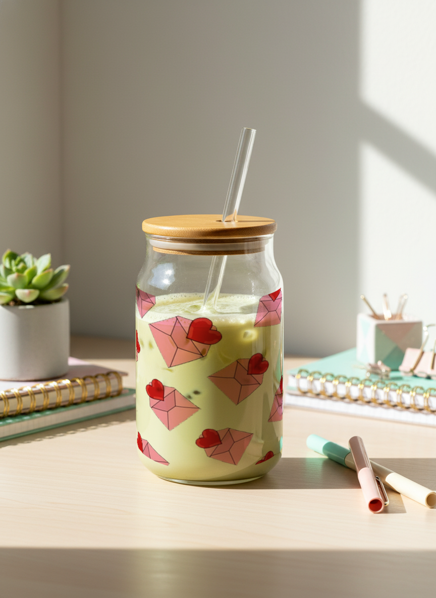 Can Shaped Sipper 500ml| Love Notes| Tumbler with lid and straw 1219 Avenue India