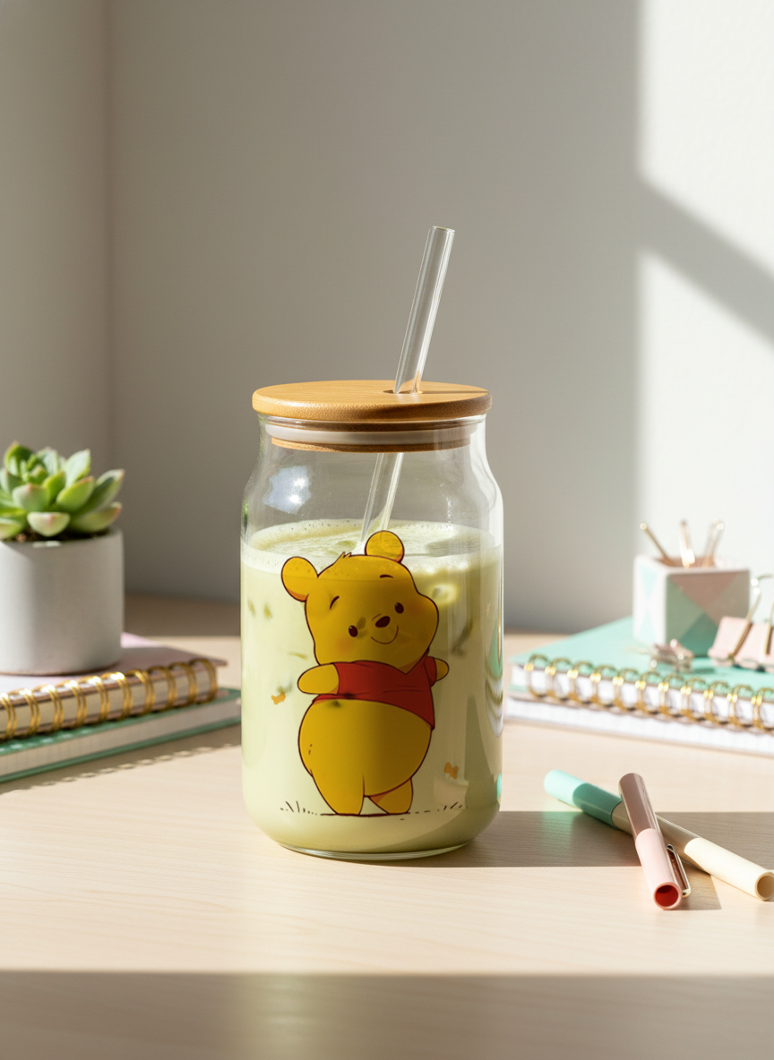 Can Shaped Sipper 500ml| Pooh| Tumbler with lid and straw 1219 Avenue India