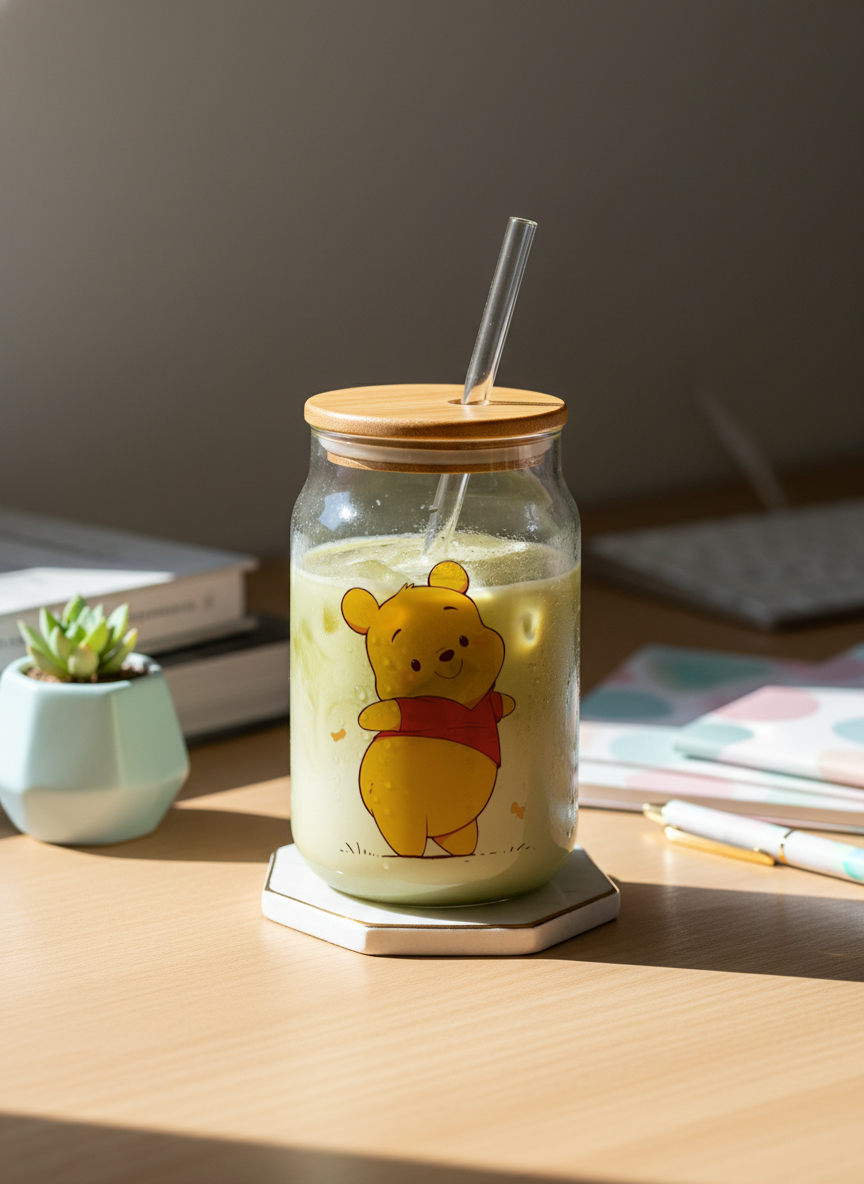 Can Shaped Sipper 500ml| Pooh| Tumbler with lid and straw 1219 Avenue India
