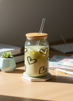 Can Shaped Sipper 500ml| Scribbled Heart | 18oz Can Tumbler with lid and straw 1219 Avenue India