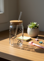 Can Shaped Sipper 500ml| Scribbled Heart | 18oz Can Tumbler with lid and straw 1219 Avenue India