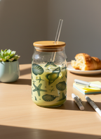 Can Shaped Sipper 500ml| Seaside Calm Print | 18oz Can Tumbler with lid, straw 1219 Avenue India