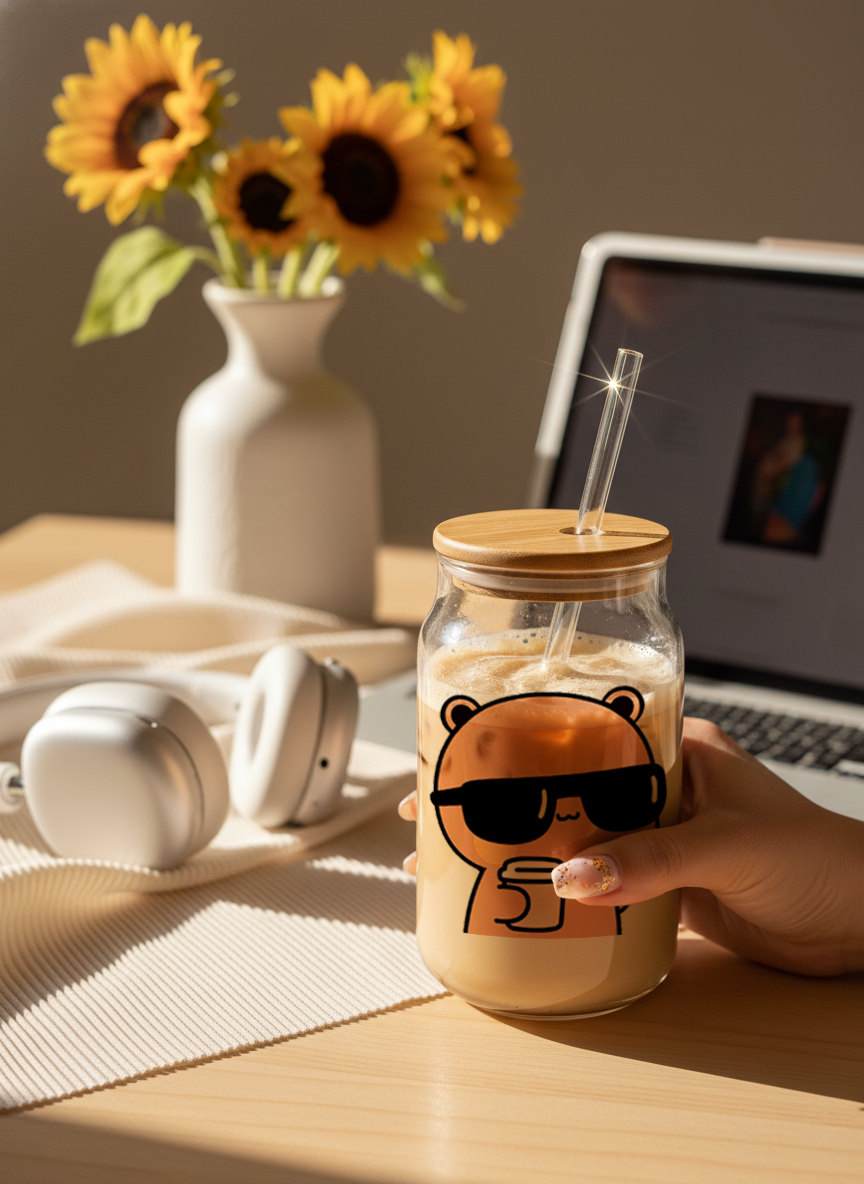 Can Shaped Sipper 500ml| What You Lookin At Print | 18oz Can Tumbler with lid and straw 1219 Avenue India