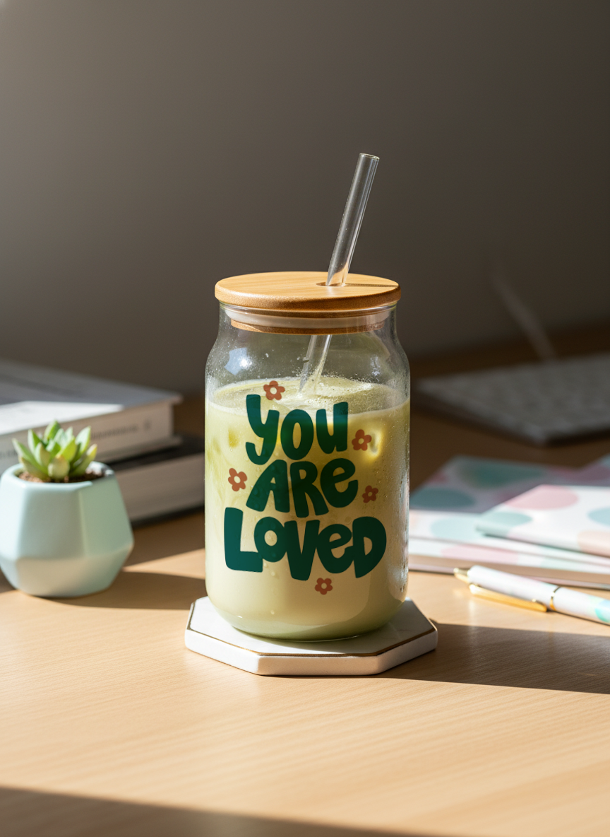 Can Shaped Sipper 500ml|You Are Loved Print | 18oz Can Tumbler with lid, straw 1219 Avenue India