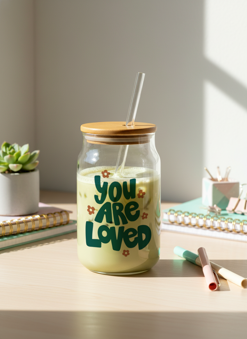 Can Shaped Sipper 500ml|You Are Loved Print | 18oz Can Tumbler with lid, straw 1219 Avenue India