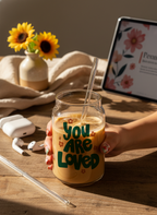 Can Shaped Sipper 500ml|You Are Loved Print | 18oz Can Tumbler with lid, straw 1219 Avenue India