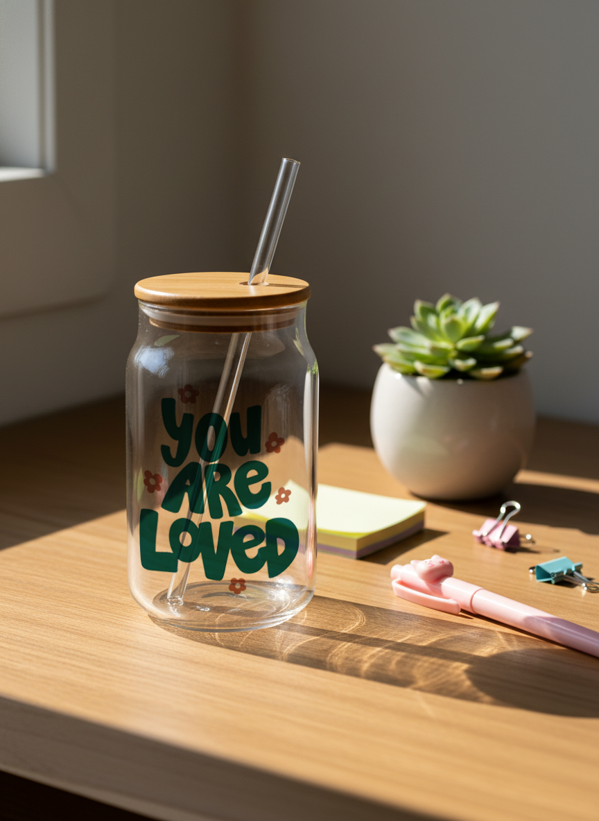Can Shaped Sipper 500ml|You Are Loved Print | 18oz Can Tumbler with lid, straw 1219 Avenue India