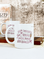 Ceramic White Mug 350ml | Iced Coffee & Bows | Pocket Picks Mugs 1219 Avenue