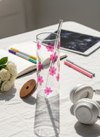 Clear Grande Sipper 650ml| Blossom Flowers Print| 650ml Coffee Tumbler with Straw and Lid 1219 Avenue India