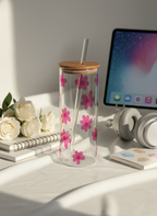 Clear Grande Sipper 650ml| Blossom Flowers Print| 650ml Coffee Tumbler with Straw and Lid 1219 Avenue India