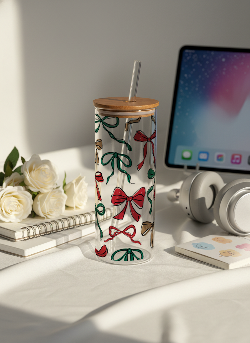 Clear Grande Sipper 650ml|Bow And Grace Print| 600ml Coffee Tumbler with Straw and Lid 1219 Avenue India